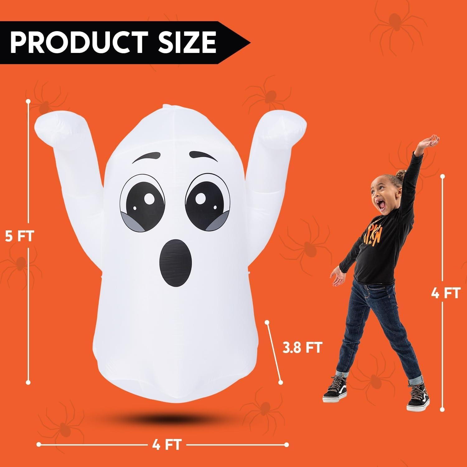 Fantasma Inflable de Halloween Joiedomi 1.52m con Luz LED