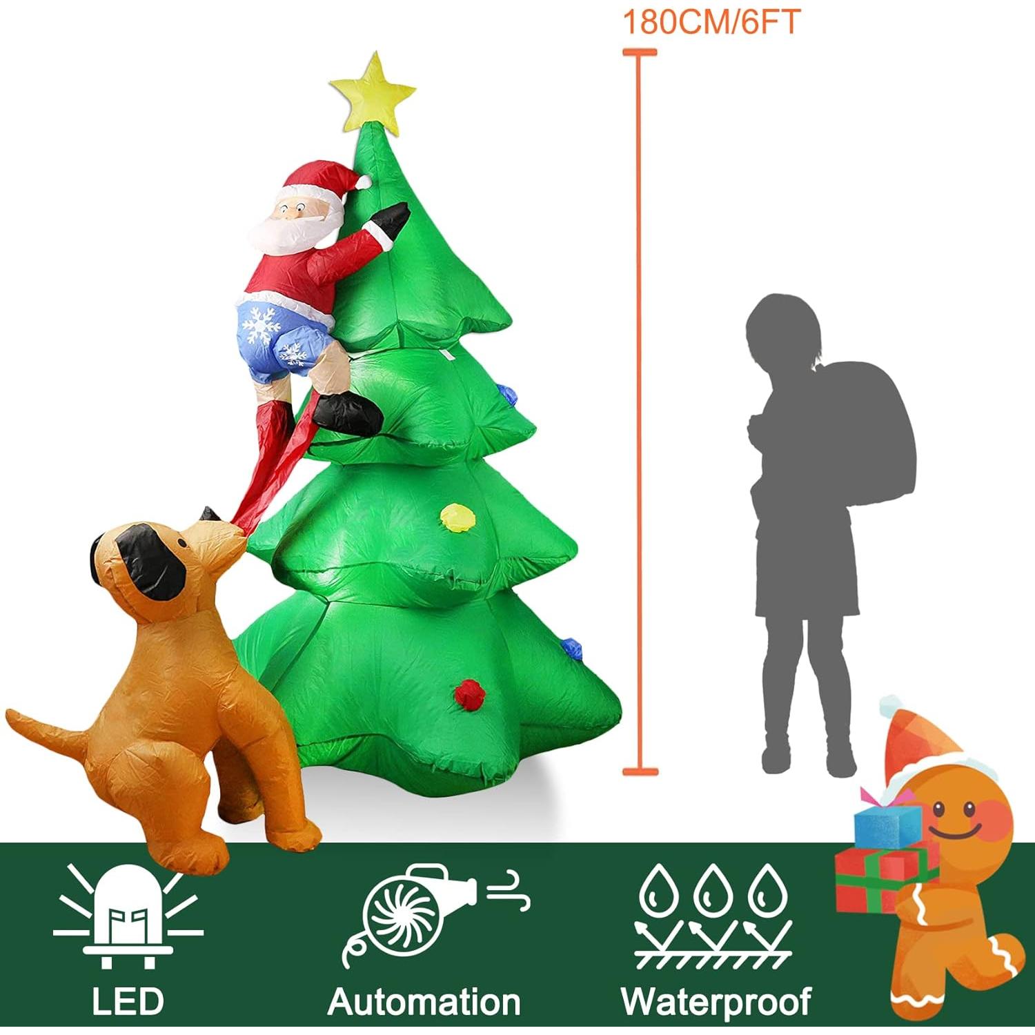 Árbol Inflable de Navidad 1.98m DearSun con Luces LED