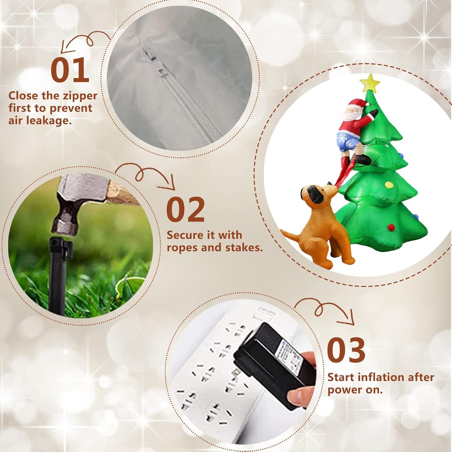 Árbol Inflable de Navidad 1.98m DearSun con Luces LED