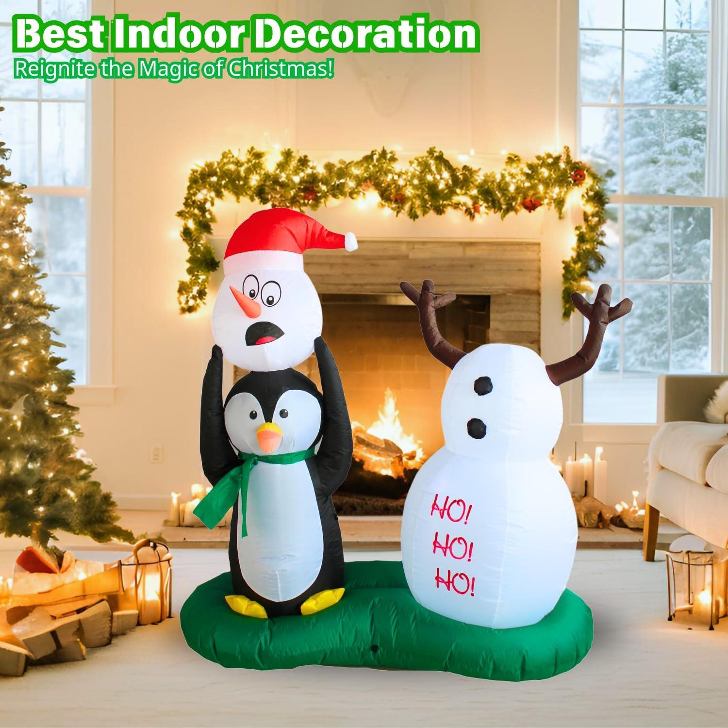 Muñeco de Nieve y Pingüino Inflable PTS 0.97 kg con LED