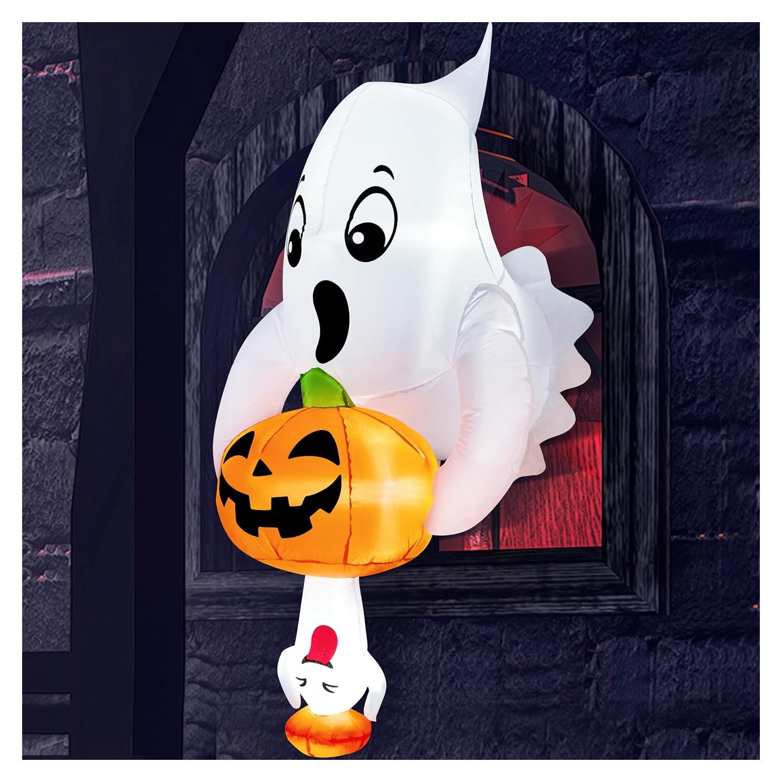 Decoración Inflable Halloween Joiedomi 1.83 m Fantasma y Calabaza