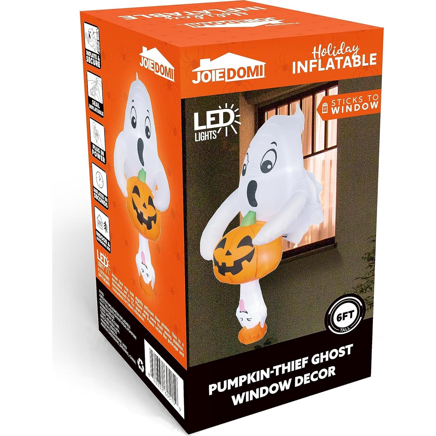 Decoración Inflable Halloween Joiedomi 1.83 m Fantasma y Calabaza