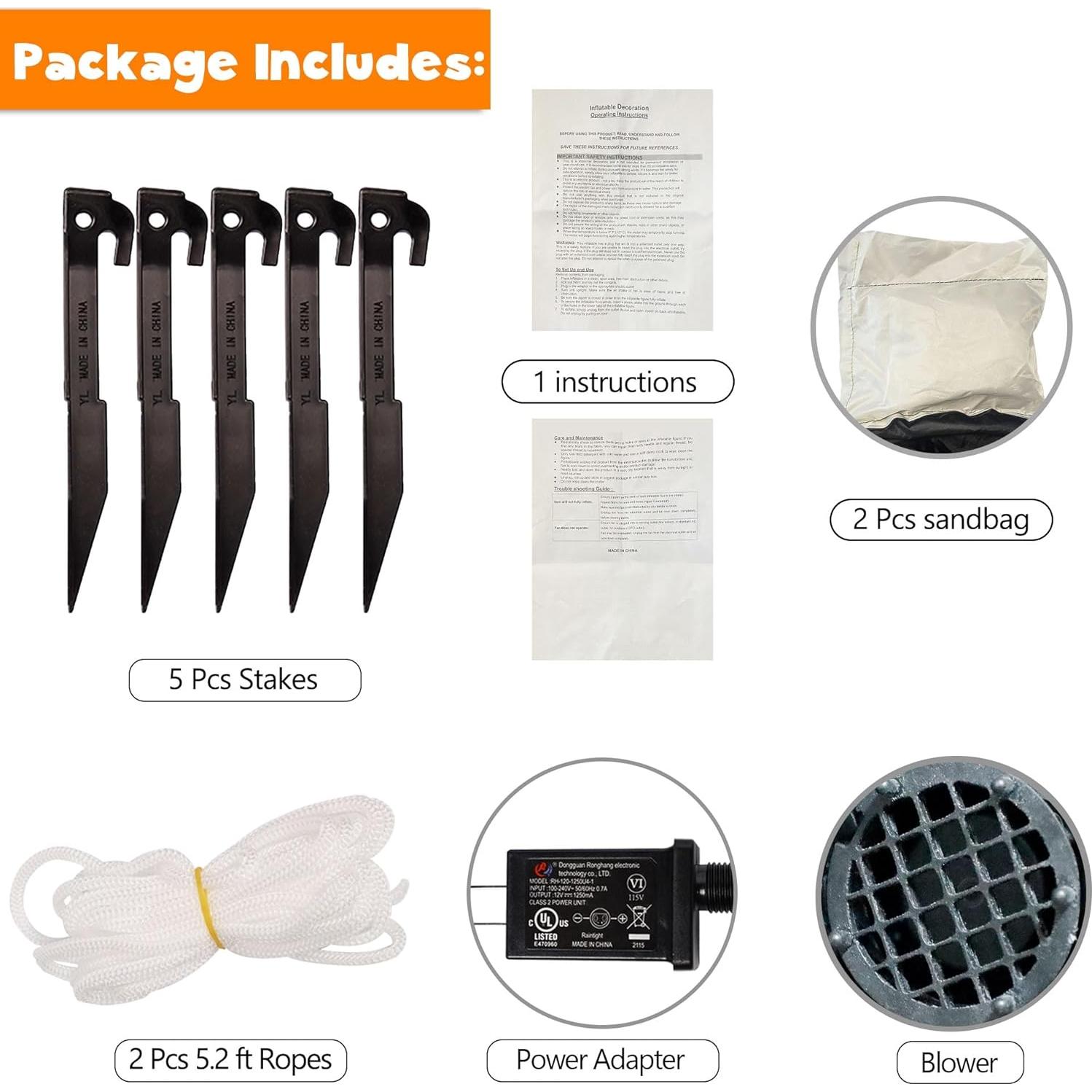 Decoración Inflable Joliyoou Espantapájaros 1.52m LED Halloween