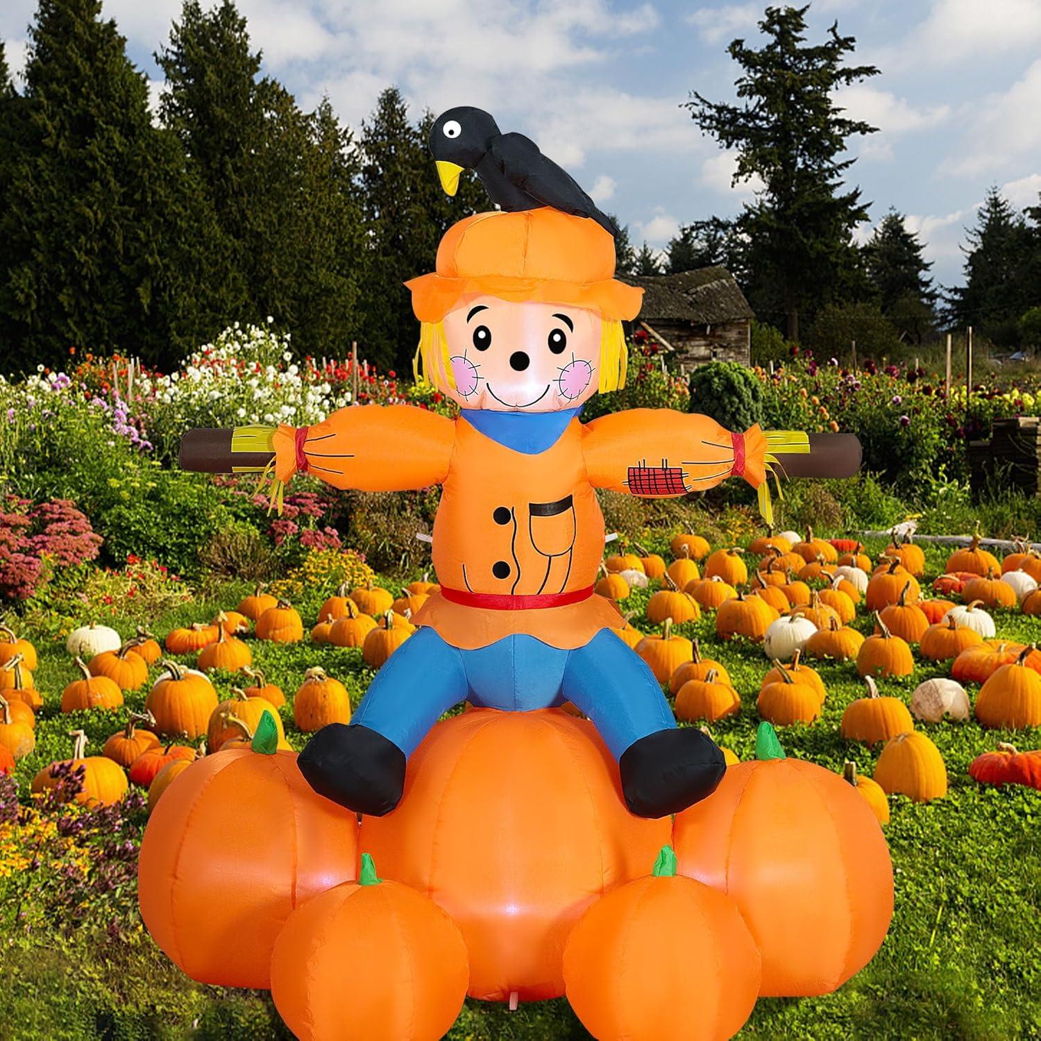 Decoración Inflable Joliyoou Espantapájaros 1.52m LED Halloween