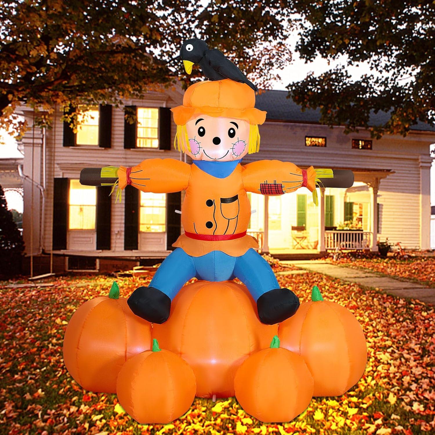 Decoración Inflable Joliyoou Espantapájaros 1.52m LED Halloween