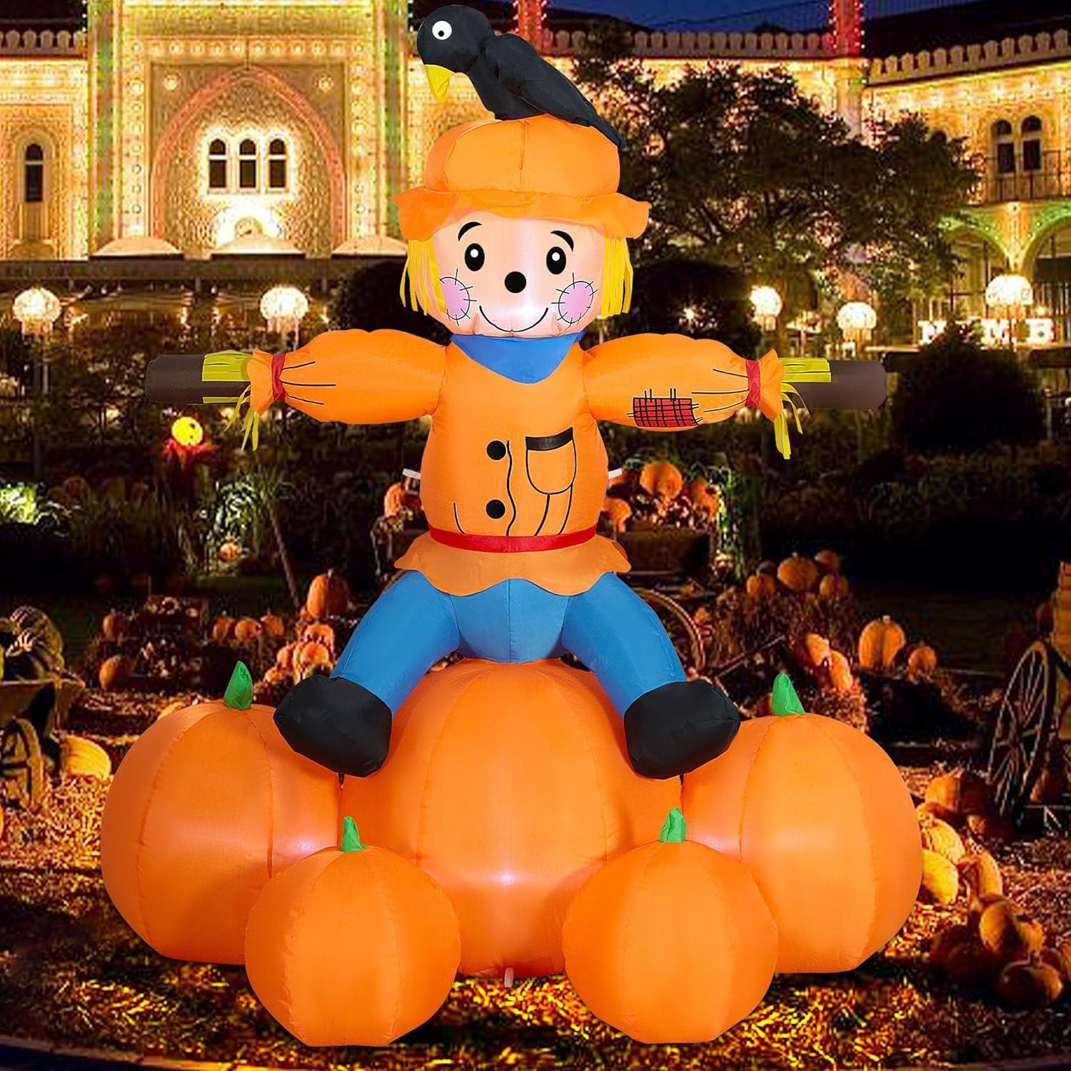 Decoración Inflable Joliyoou Espantapájaros 1.52m LED Halloween