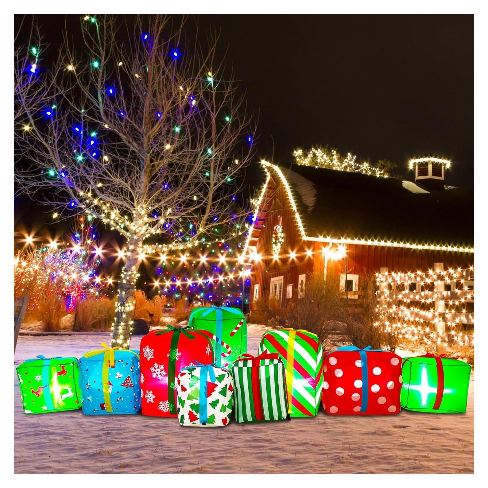 Caja de Regalo Inflable Gigante Navidad Sosation 2.59 kg 2.74 m