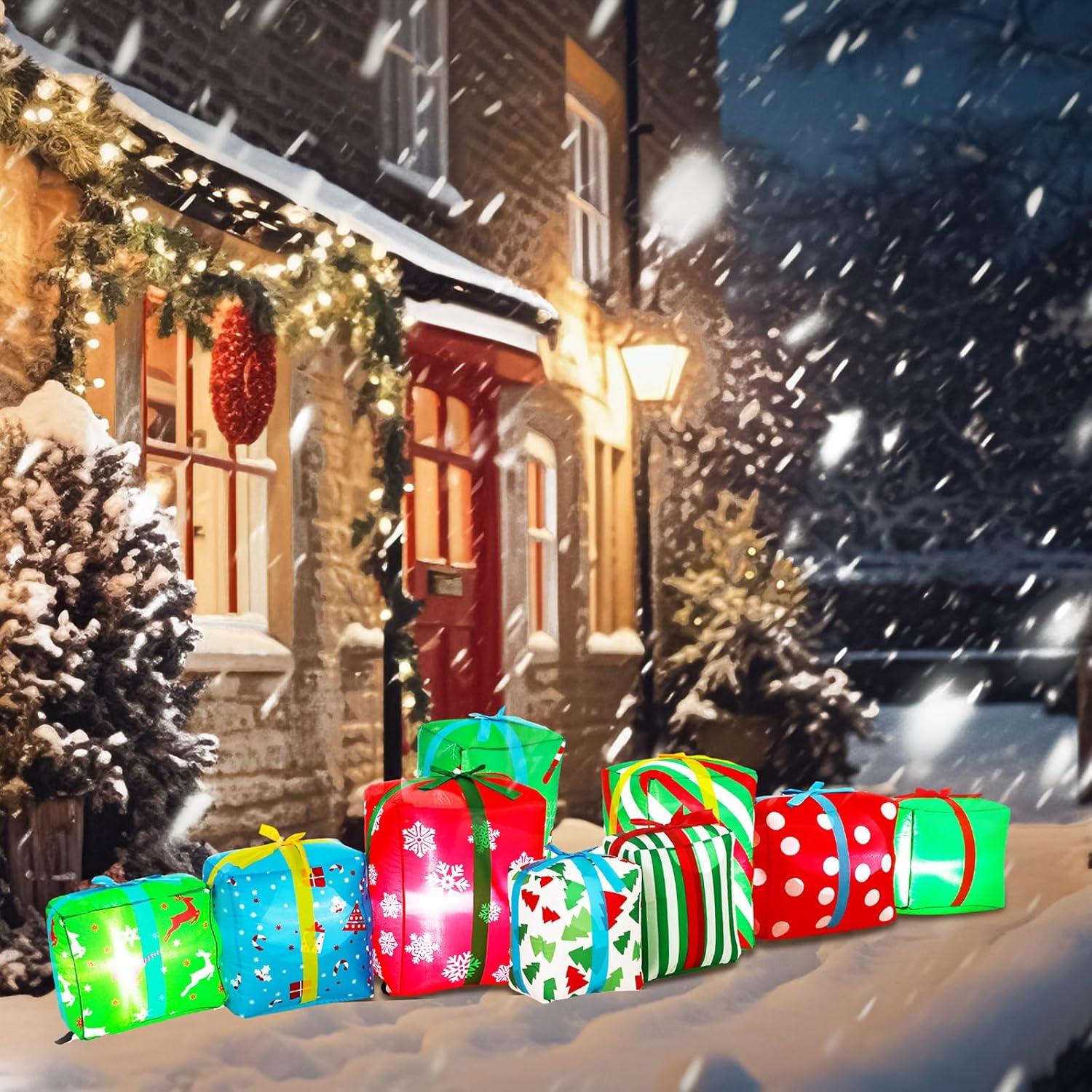 Caja de Regalo Inflable Gigante Navidad Sosation 2.59 kg 2.74 m