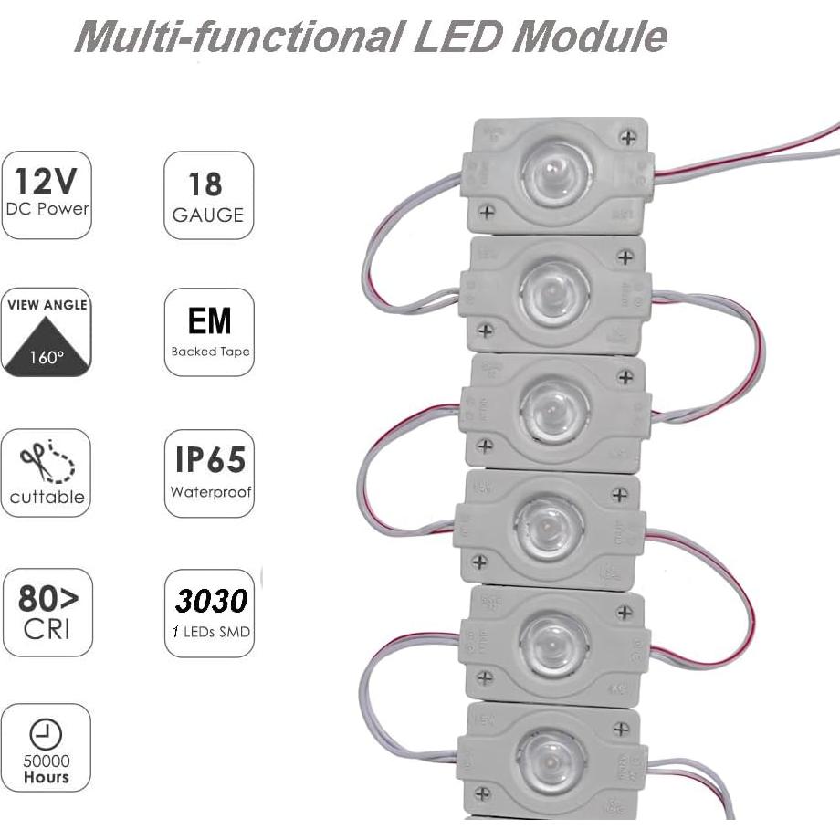 Luces LED de Reemplazo AOOYUANKE 20Pcs 3030 SMD IP65 Blancas