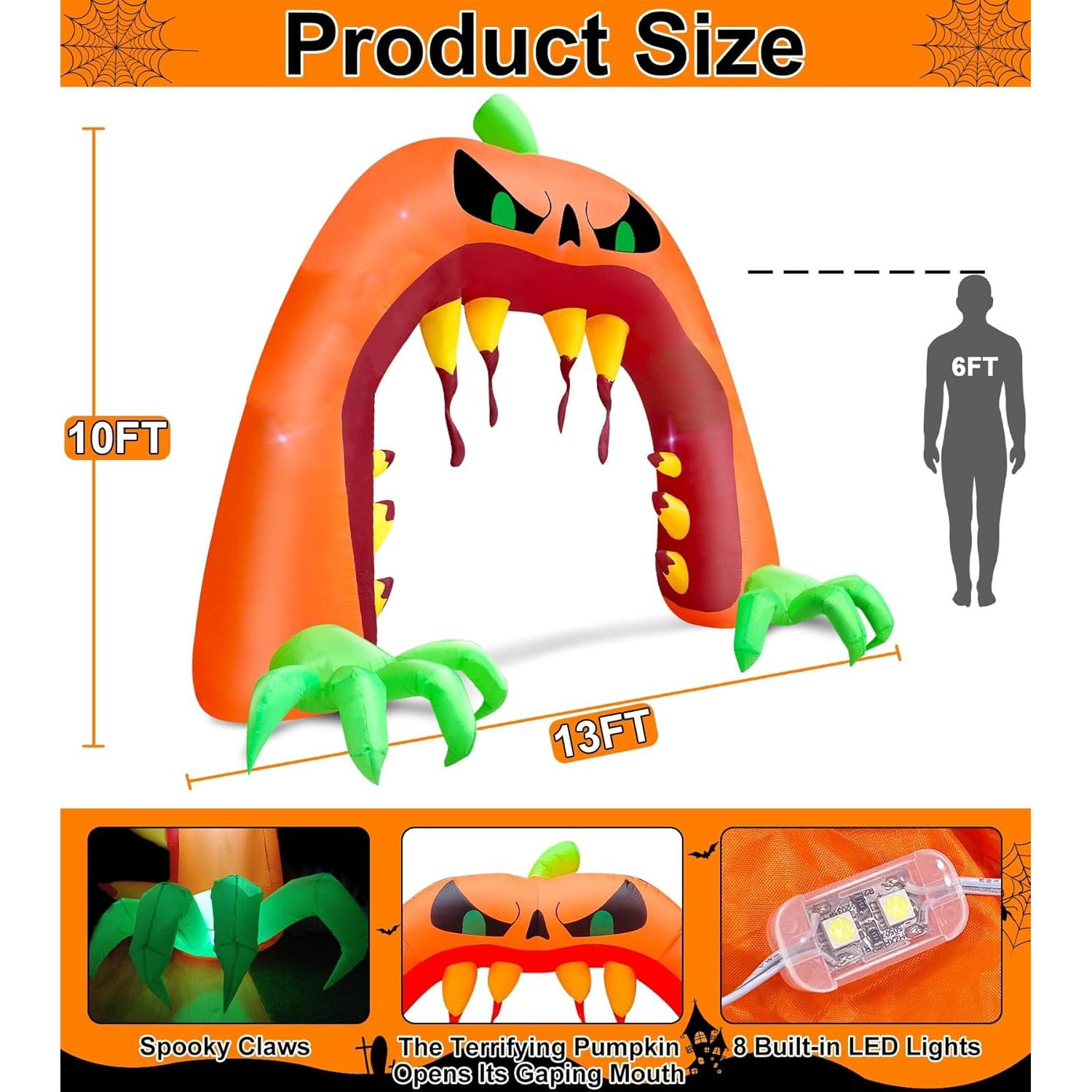 Arco Inflable Halloween TURNMEON 4.0 m Calabaza Gigante