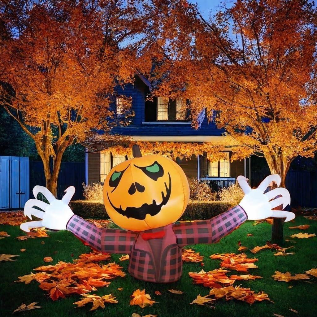 Hombre Cabeza Calabaza Inflable 2.3m RUCHULOVE con LED