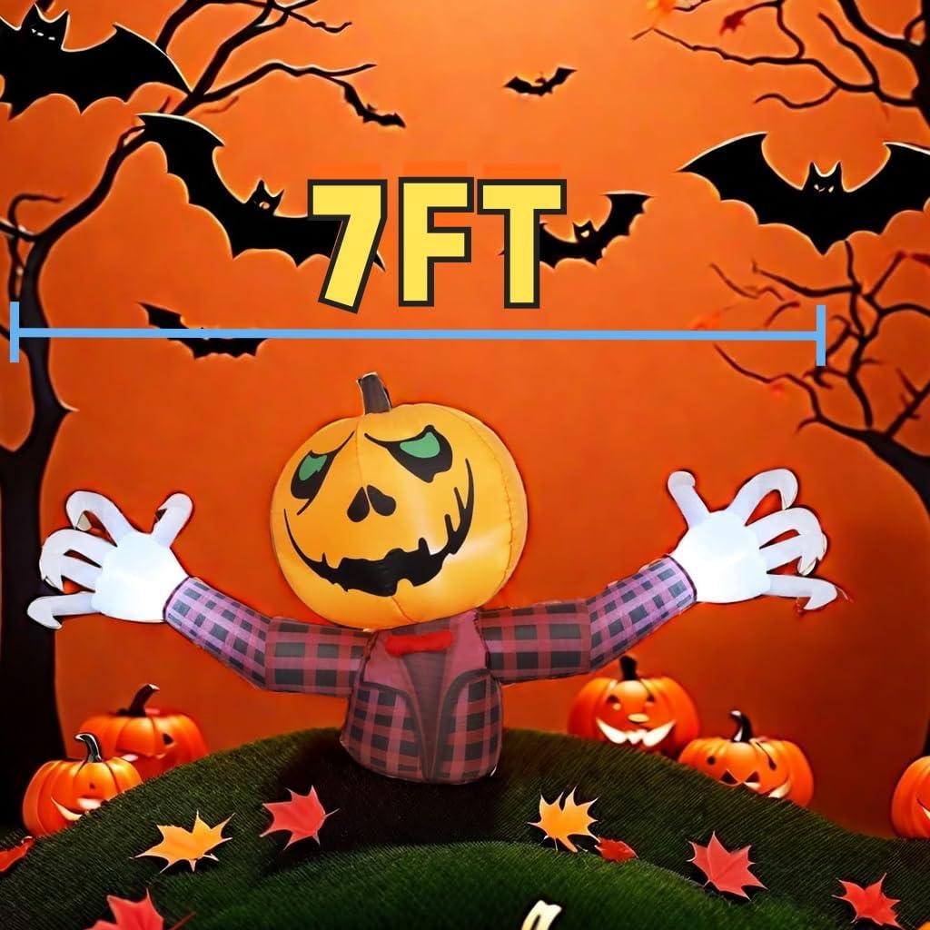 Hombre Cabeza Calabaza Inflable 2.3m RUCHULOVE con LED