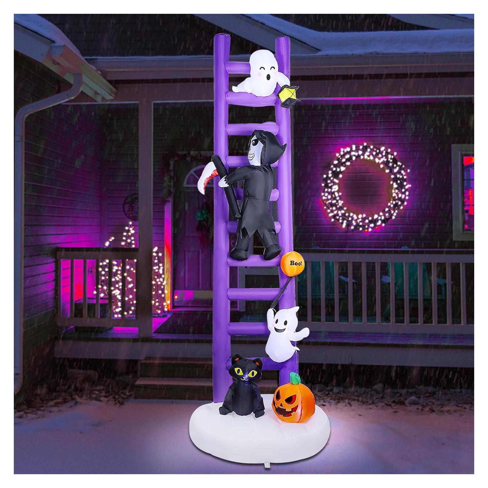 Escalera Inflable Gigante Joliyoou 3.05M Halloween con Luces