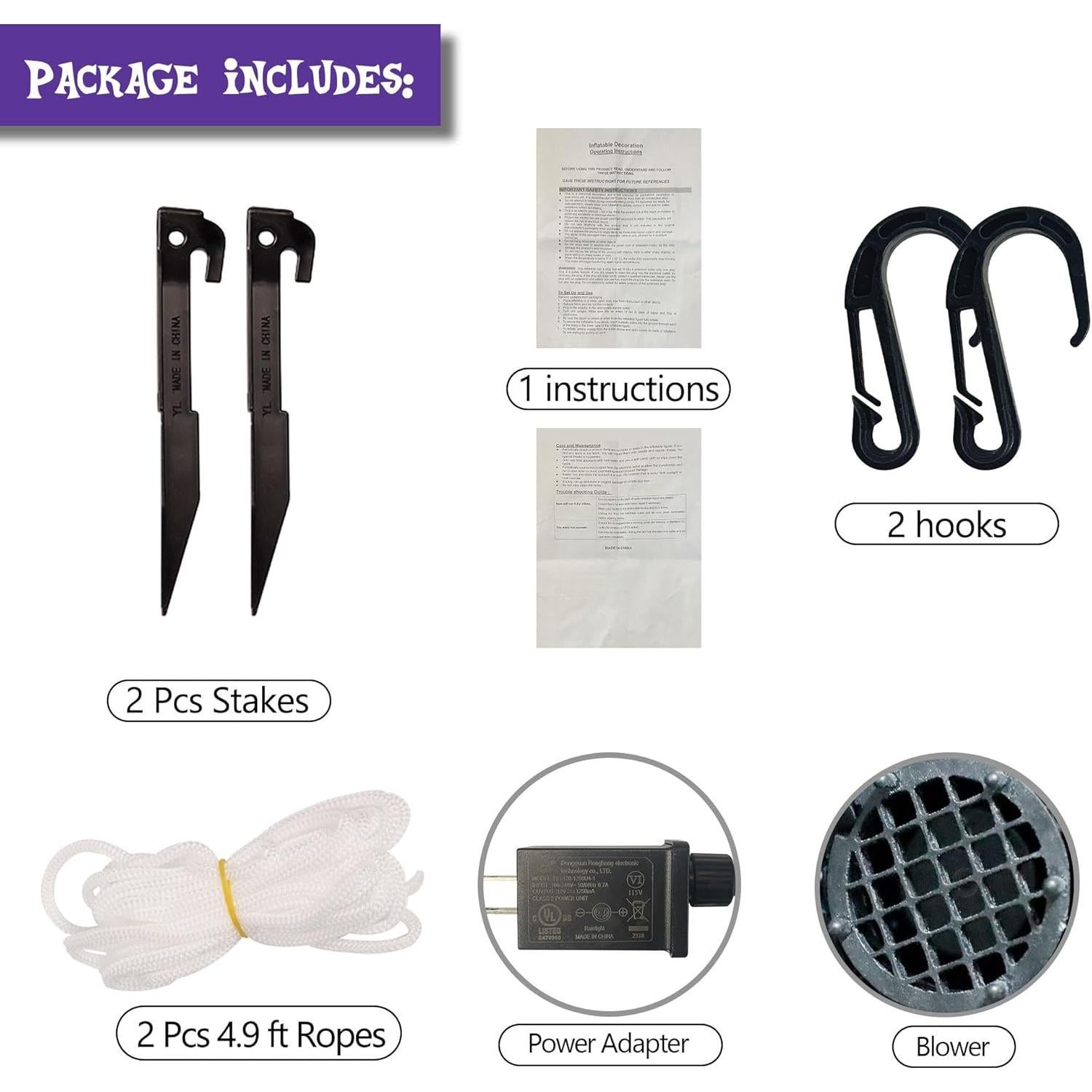 Escalera Inflable Gigante Joliyoou 3.05M Halloween con Luces