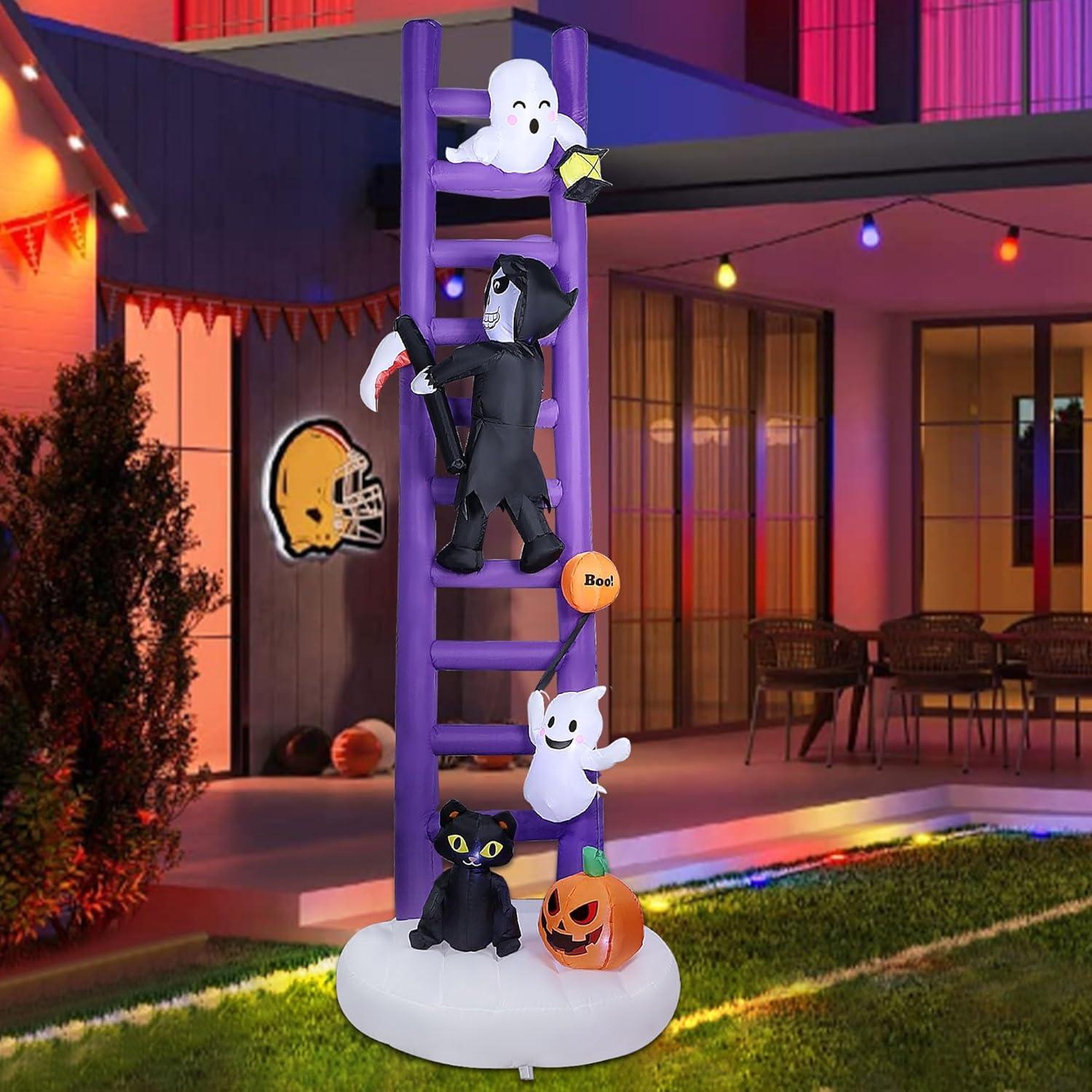 Escalera Inflable Gigante Joliyoou 3.05M Halloween con Luces