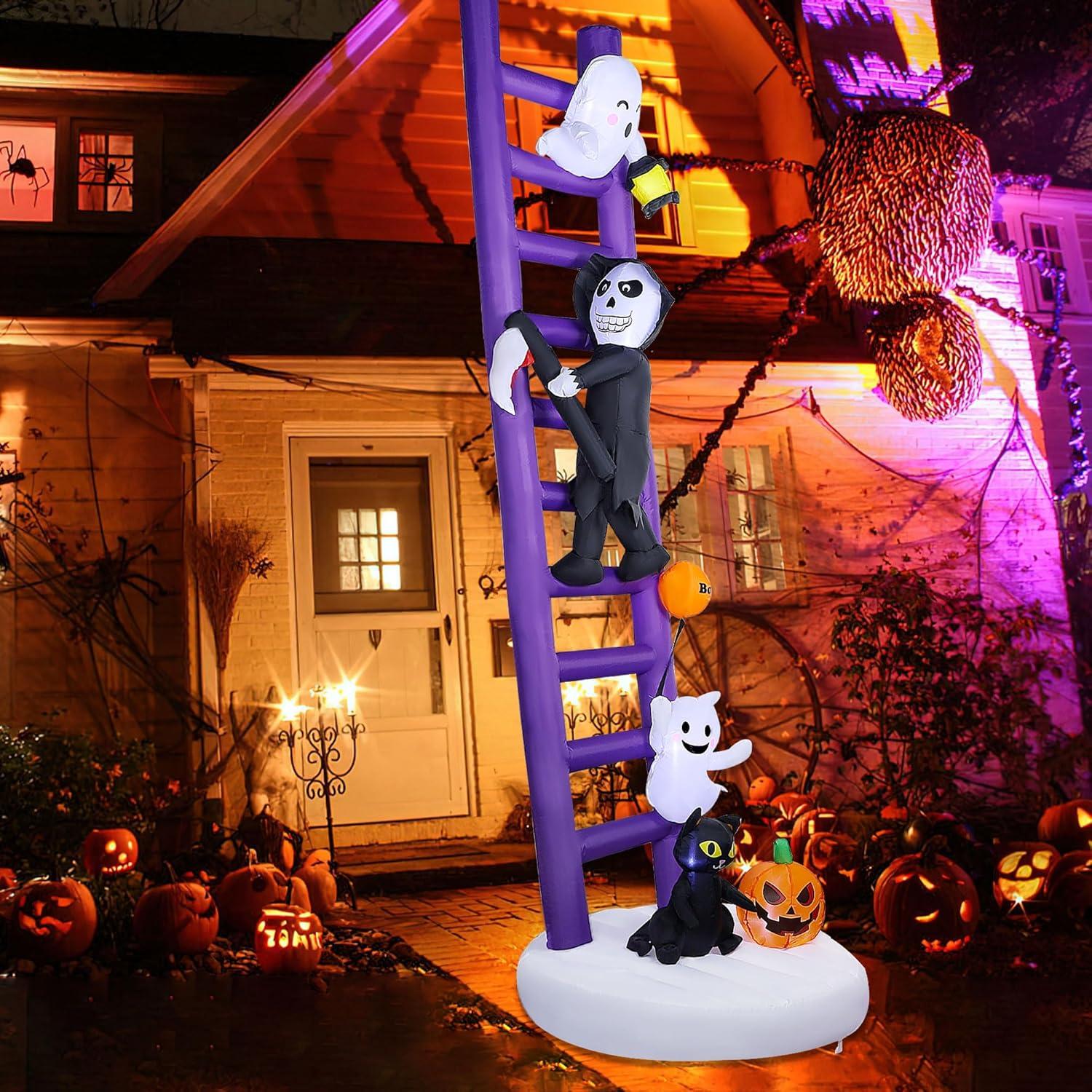 Escalera Inflable Gigante Joliyoou 3.05M Halloween con Luces