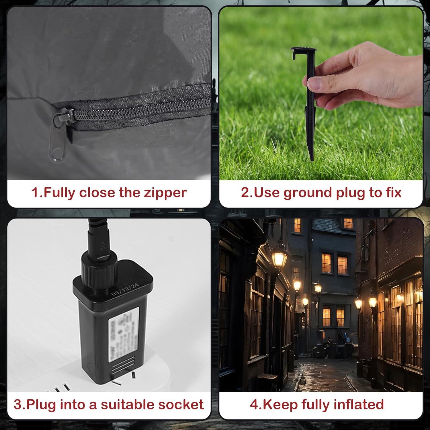 Arco Inflable de Hombre Viejo 3m con Luces LED - InfleasJoiy