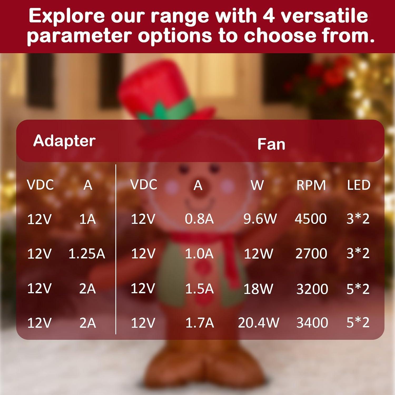 Soplador Inflable Reeooue 12V 1.0A con 3 LEDs IP68