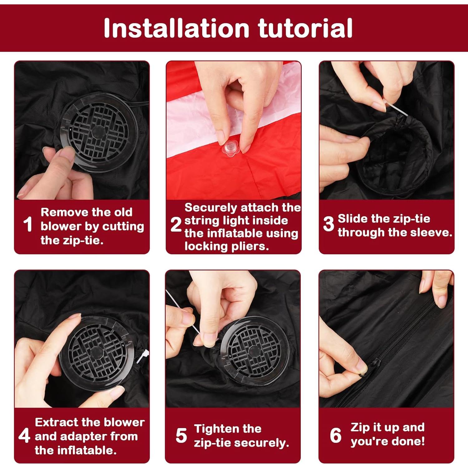 Soplador Inflable Reeooue 12V 1.0A con 3 LEDs IP68