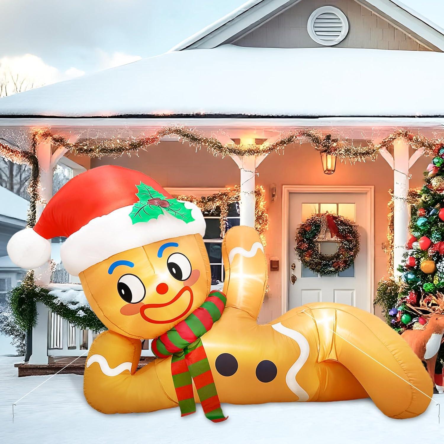 Inflable Navidad Hombre de Jengibre 1.68m OurWarm con LED