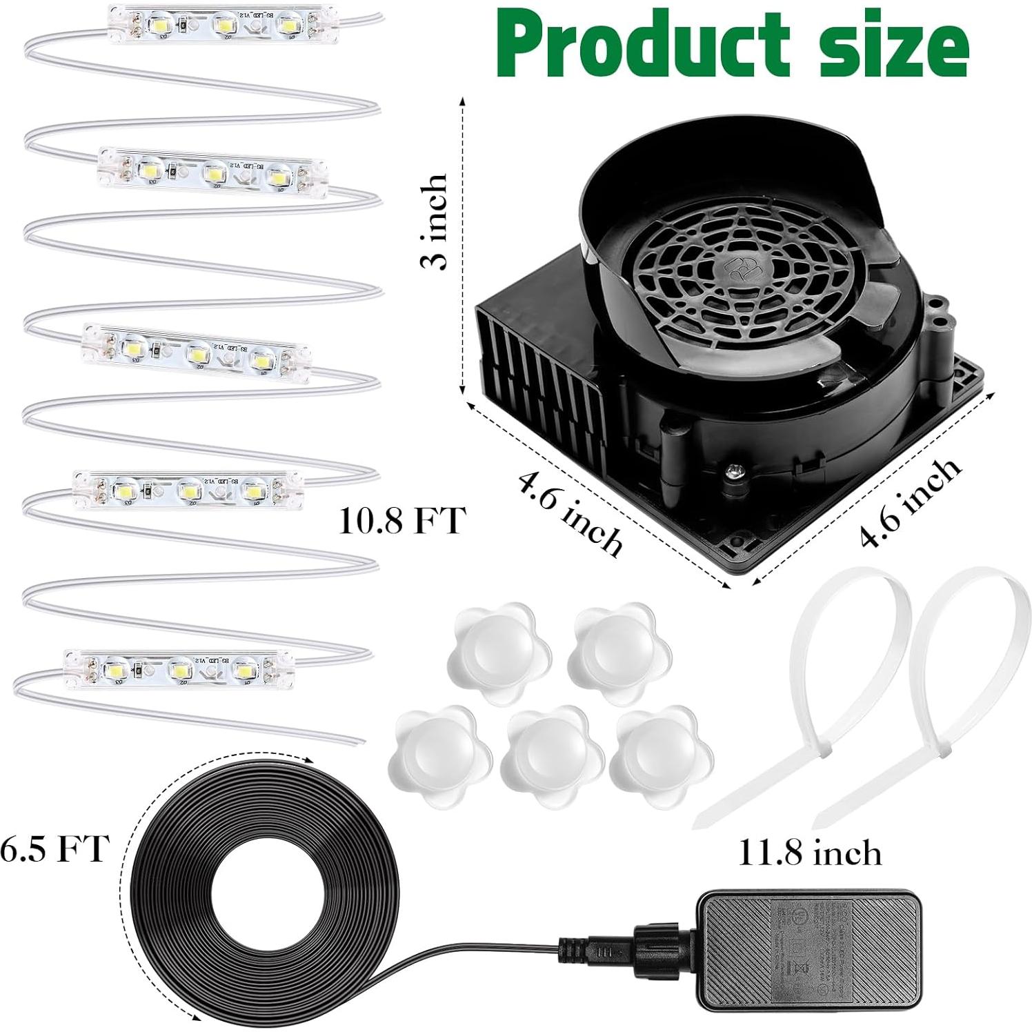 Juego de Ventiladores Inflables Wettal 12V 1.2A con Luces LED