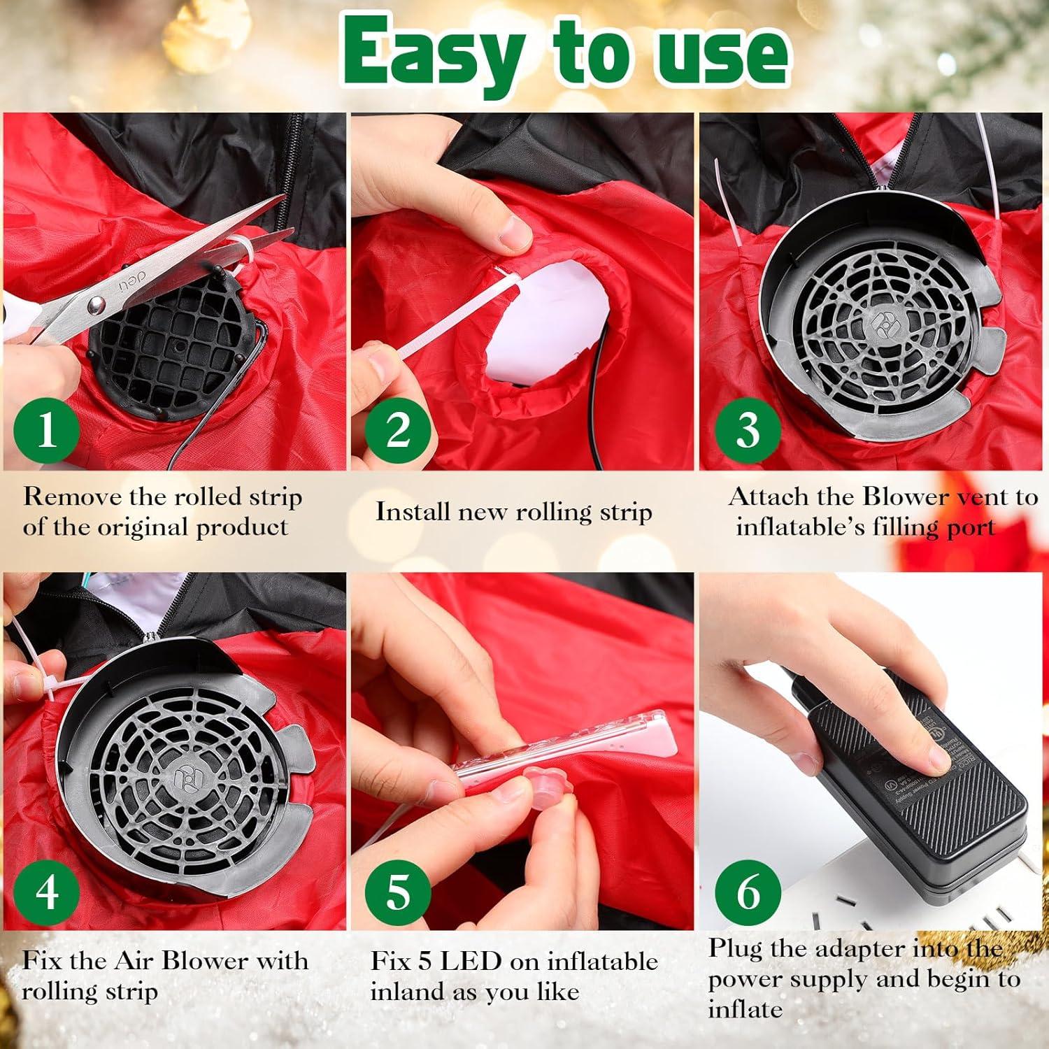 Juego de Ventiladores Inflables Wettal 12V 1.2A con Luces LED