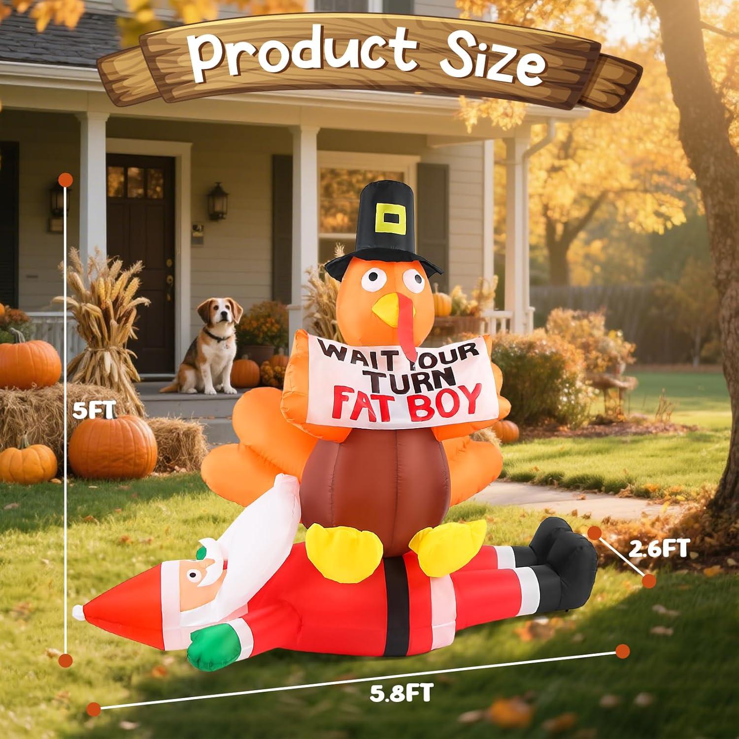 Pavo Inflable 5FT Aotiooy con Luces LED para Jardín