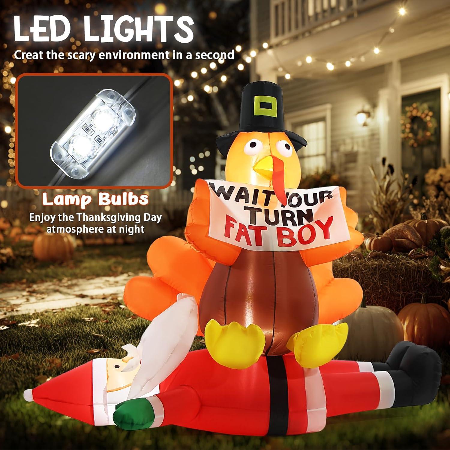 Pavo Inflable 5FT Aotiooy con Luces LED para Jardín