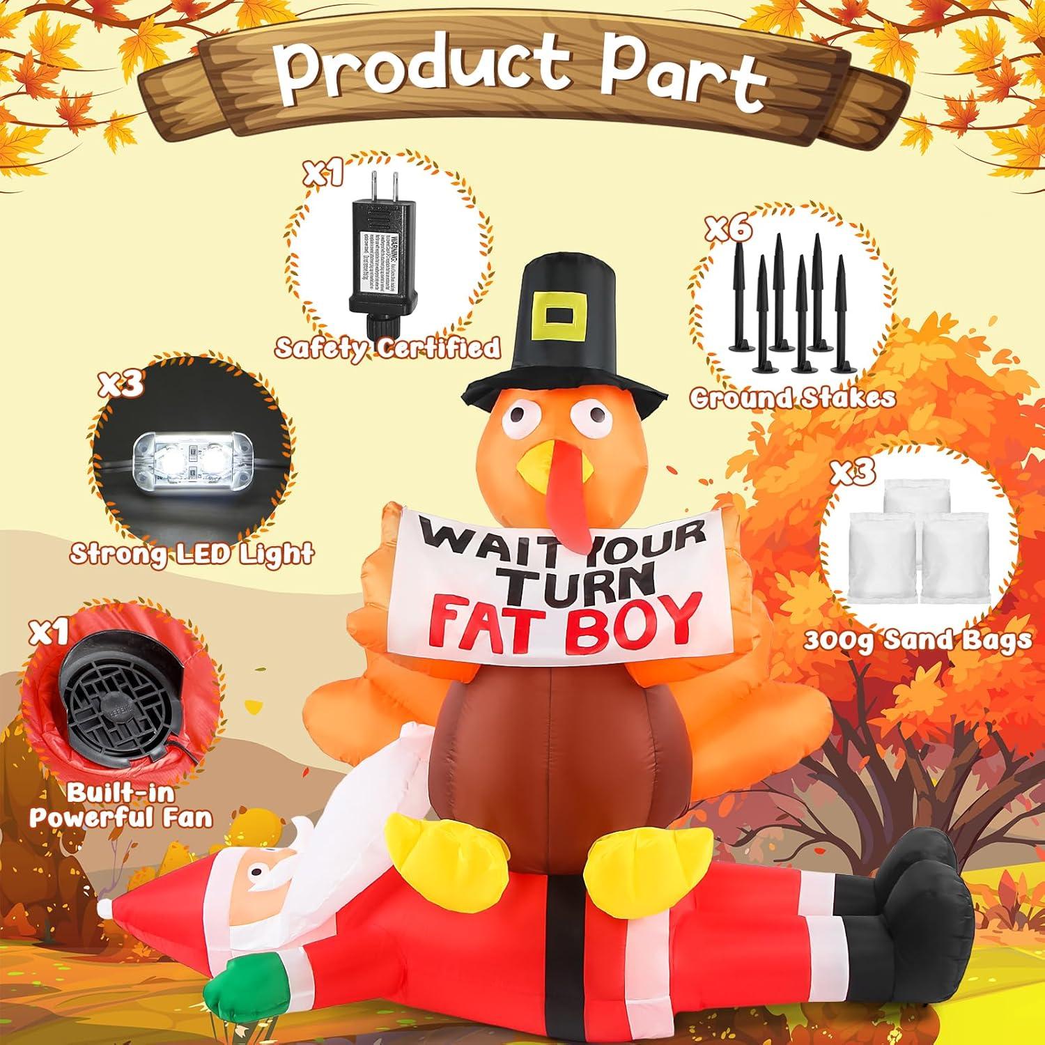 Pavo Inflable 5FT Aotiooy con Luces LED para Jardín