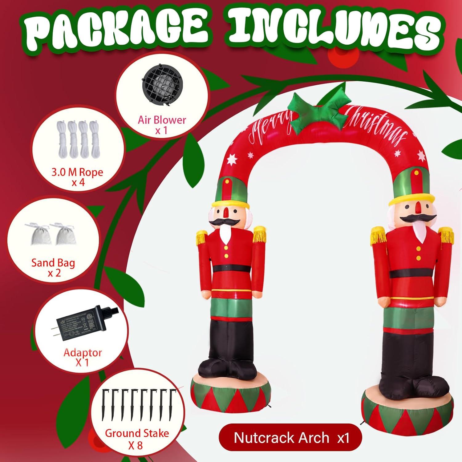 Arco Inflable de Navidad 2.44m NuestraCalidez con Luces LED