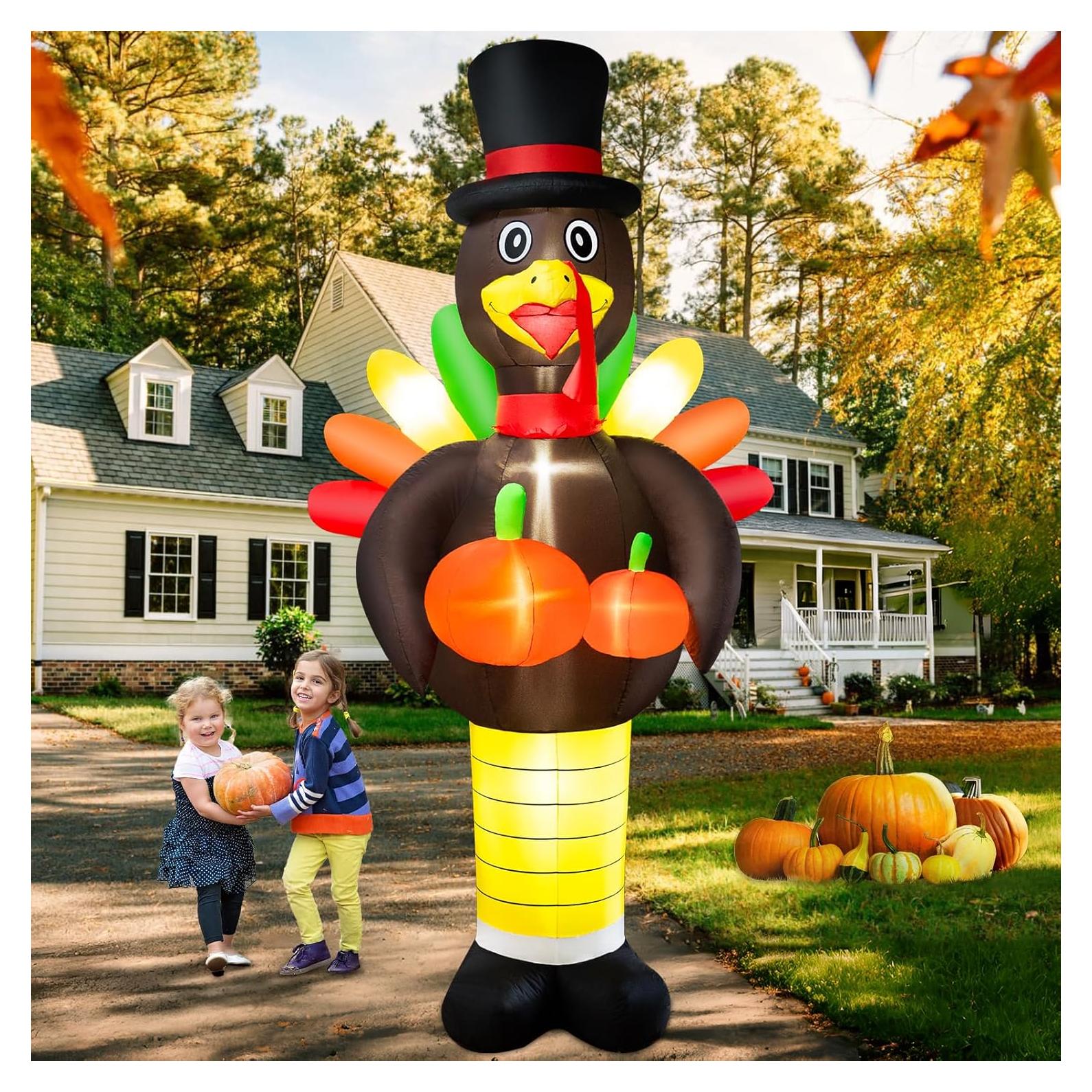 Pavo Inflable Gigante 3M BRDJade con Luces LED para Jardín