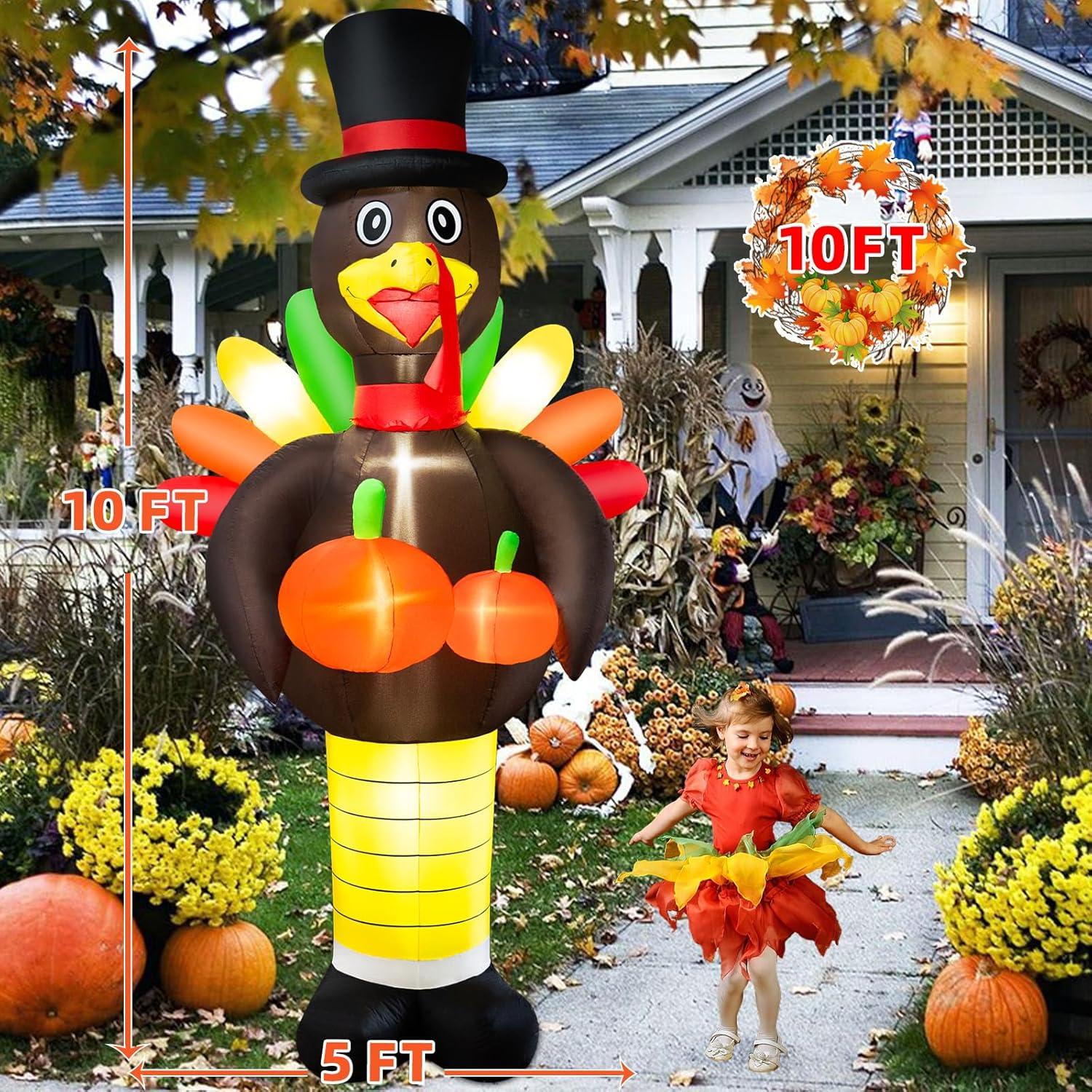 Pavo Inflable Gigante 3M BRDJade con Luces LED para Jardín