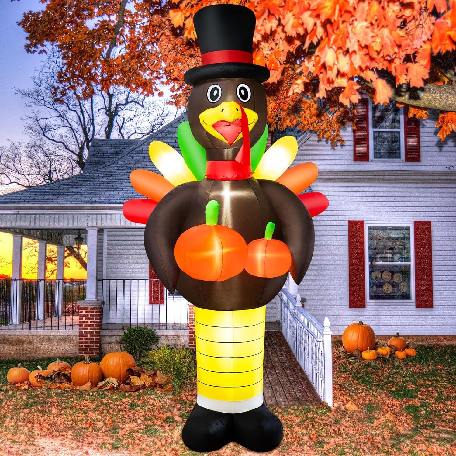 Pavo Inflable Gigante 3M BRDJade con Luces LED para Jardín