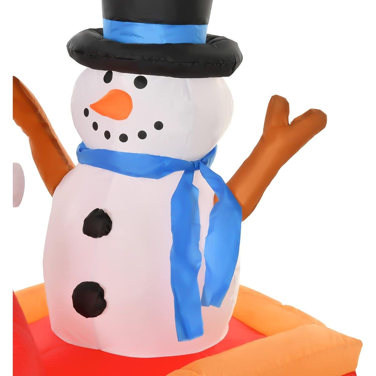 Decoración Inflable de Navidad HOMCOM 1.98m Santa Claus Trineo