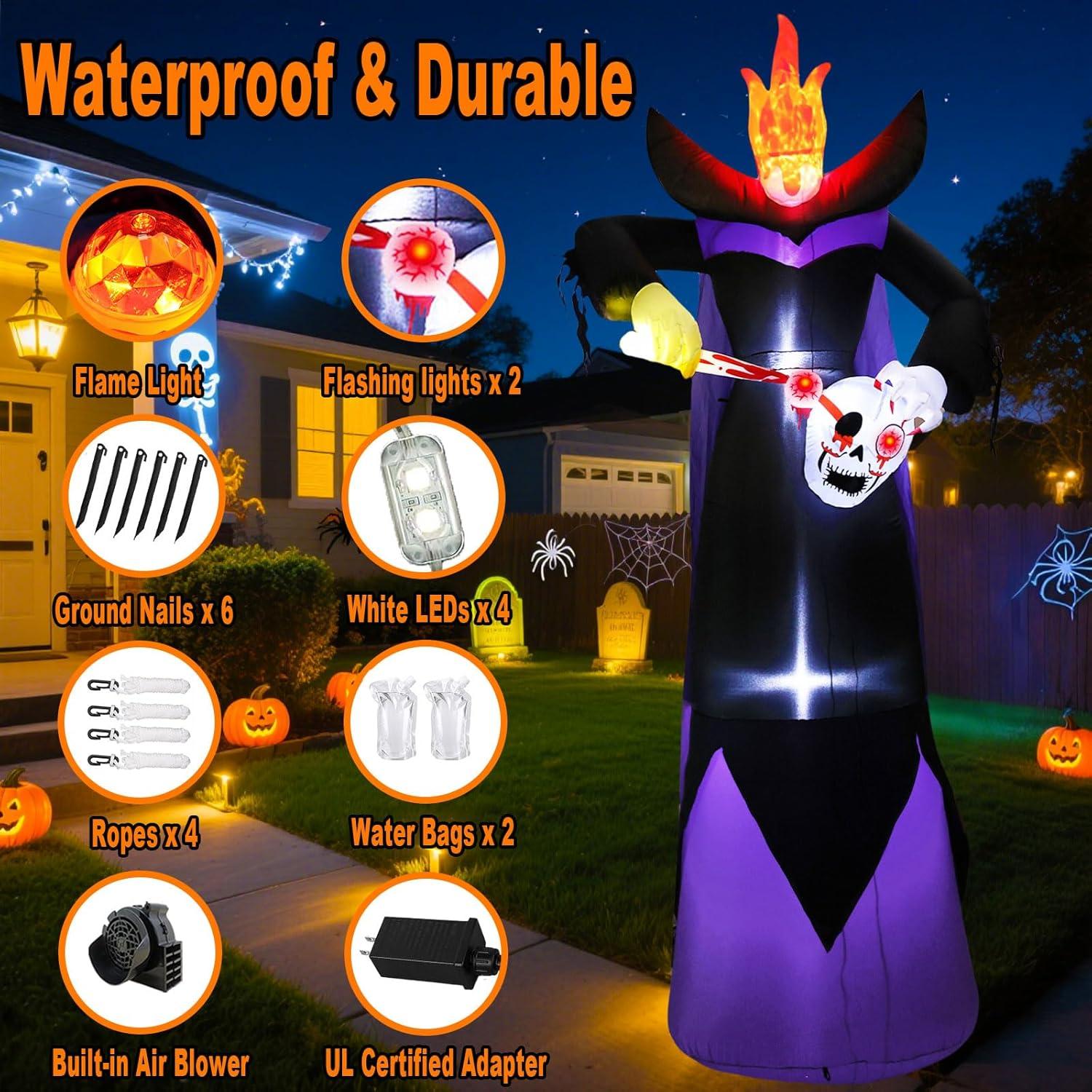 Decoración Inflable Halloween 12FT SRKLH Fantasma Sin Cabeza