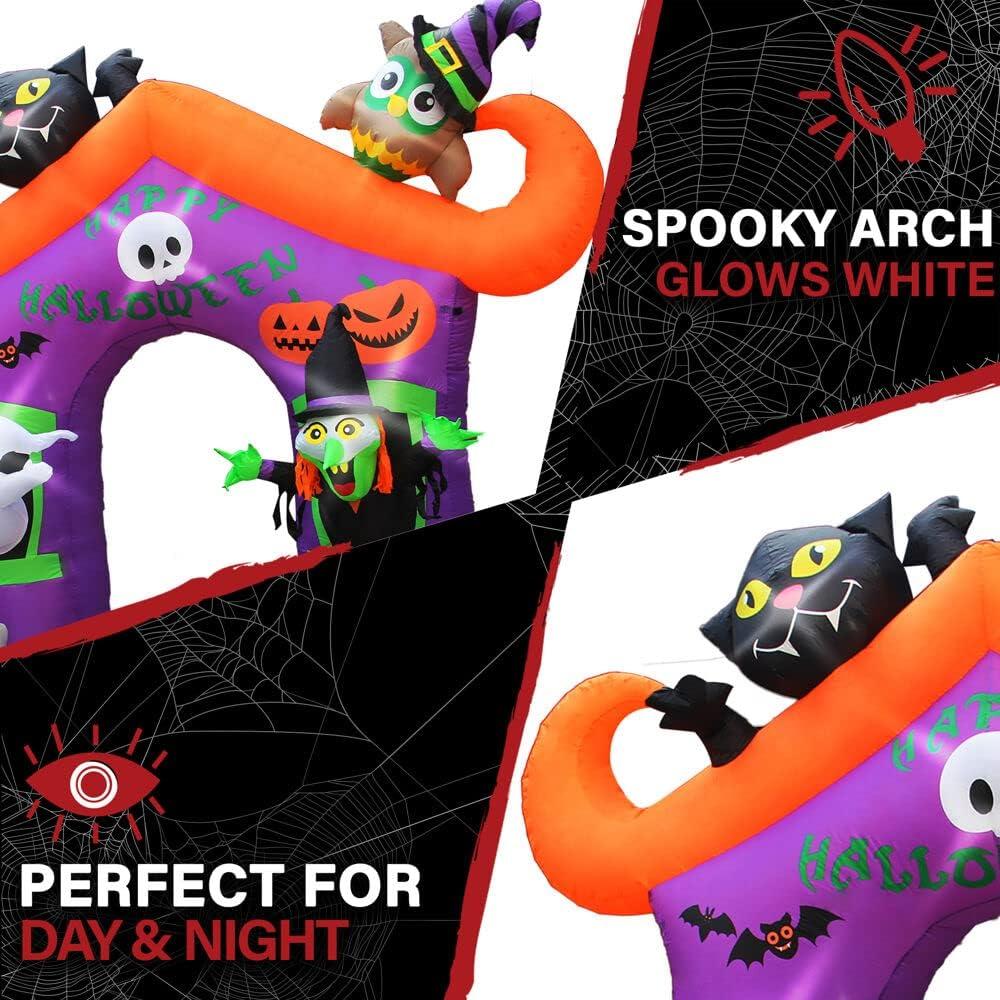 Arco Inflable de Halloween Haunted Hill Farm 3.05m con Luces