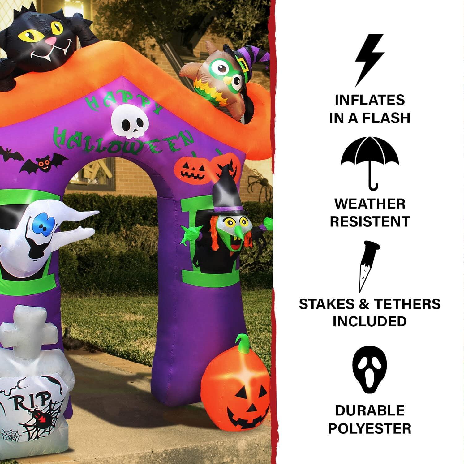 Arco Inflable de Halloween Haunted Hill Farm 3.05m con Luces