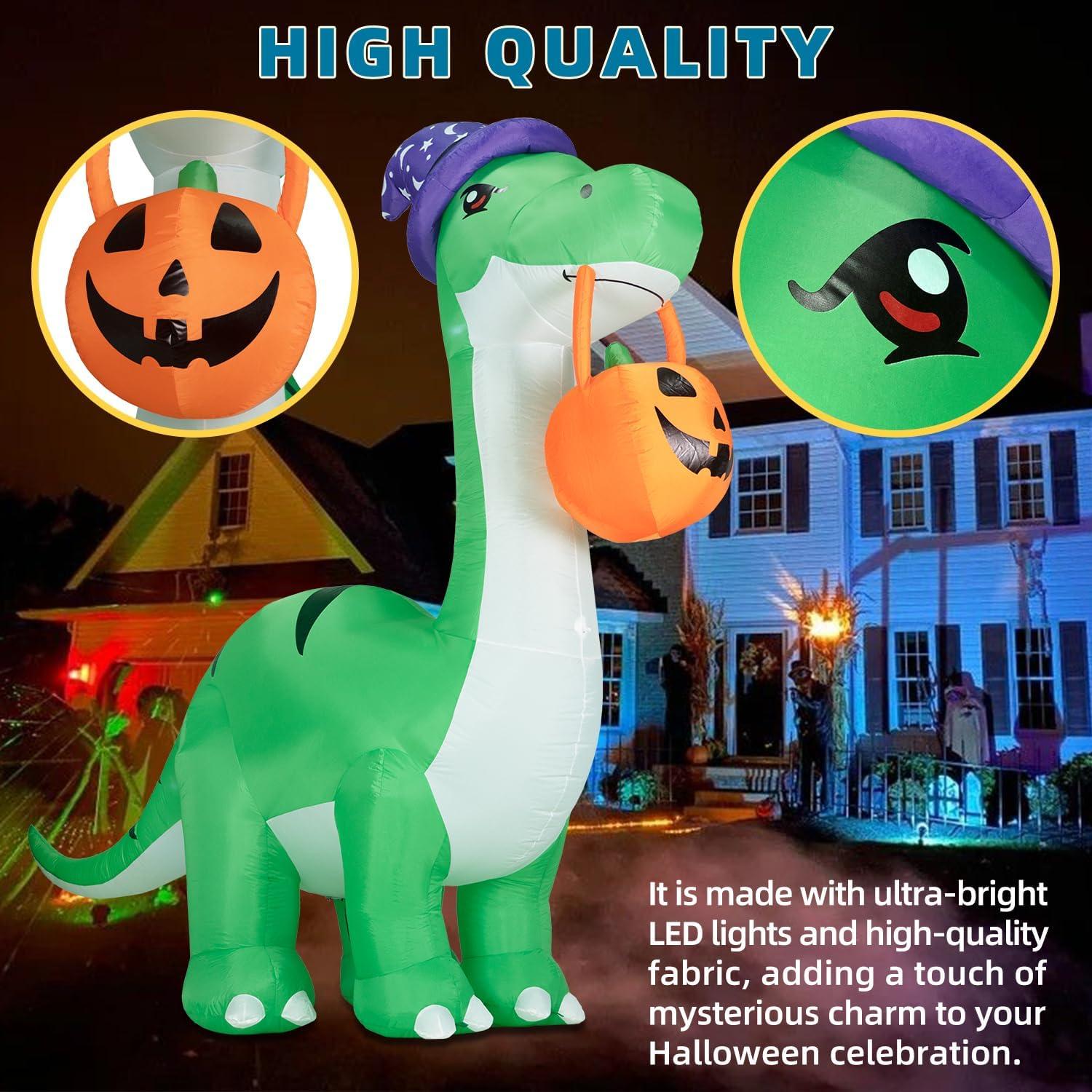 Dinosaurio Inflable Gigante 3M ININ para Halloween con LED