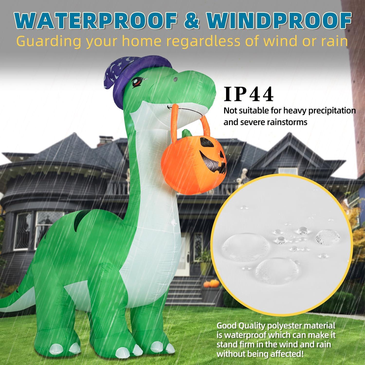 Dinosaurio Inflable Gigante 3M ININ para Halloween con LED