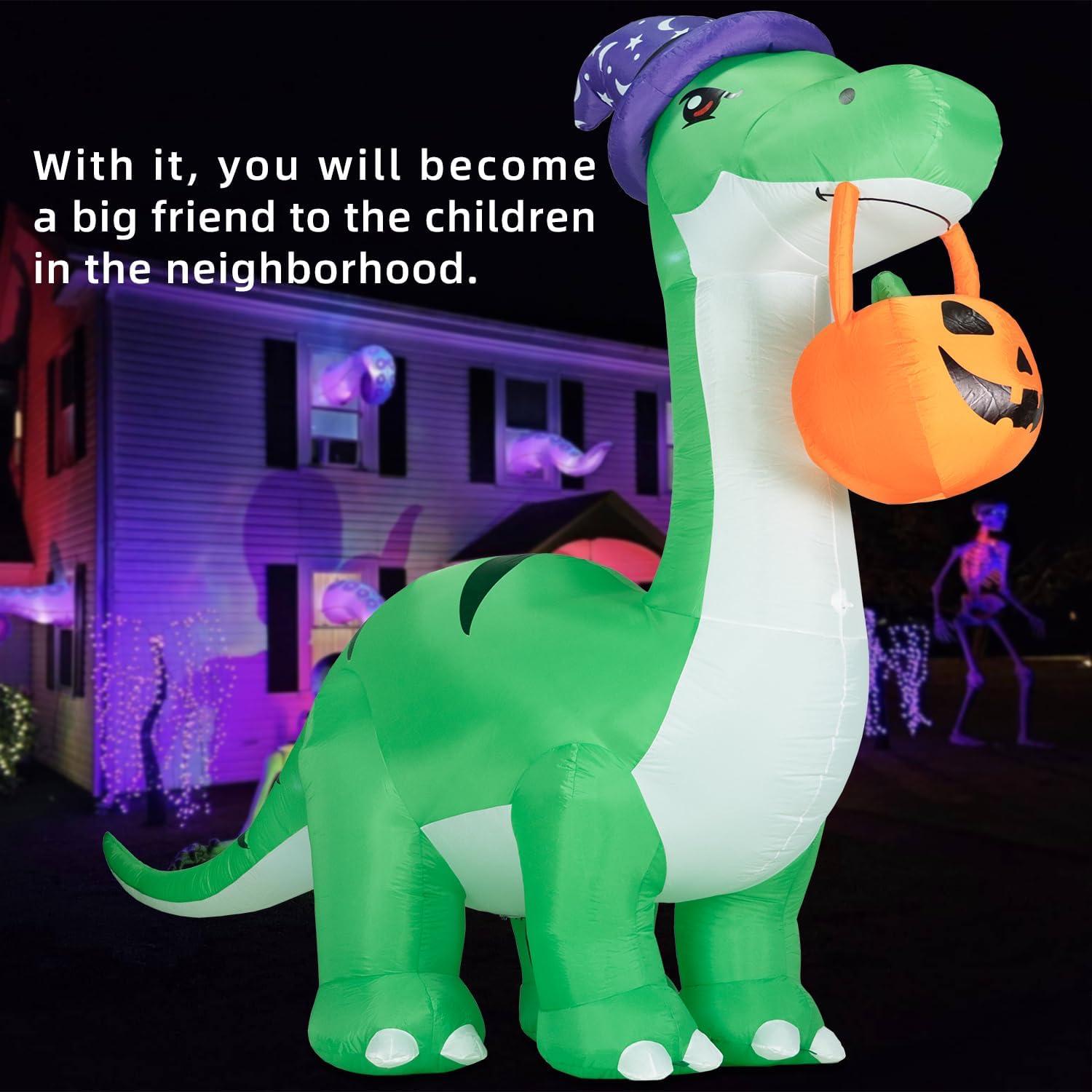 Dinosaurio Inflable Gigante 3M ININ para Halloween con LED