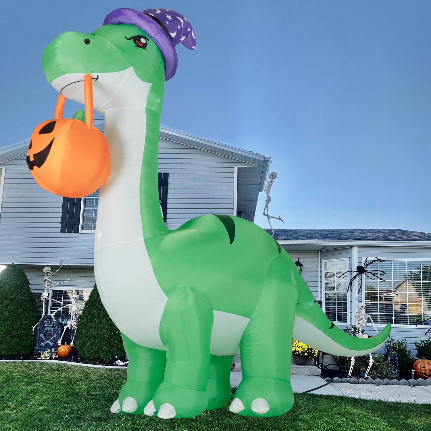 Dinosaurio Inflable Gigante 3M ININ para Halloween con LED