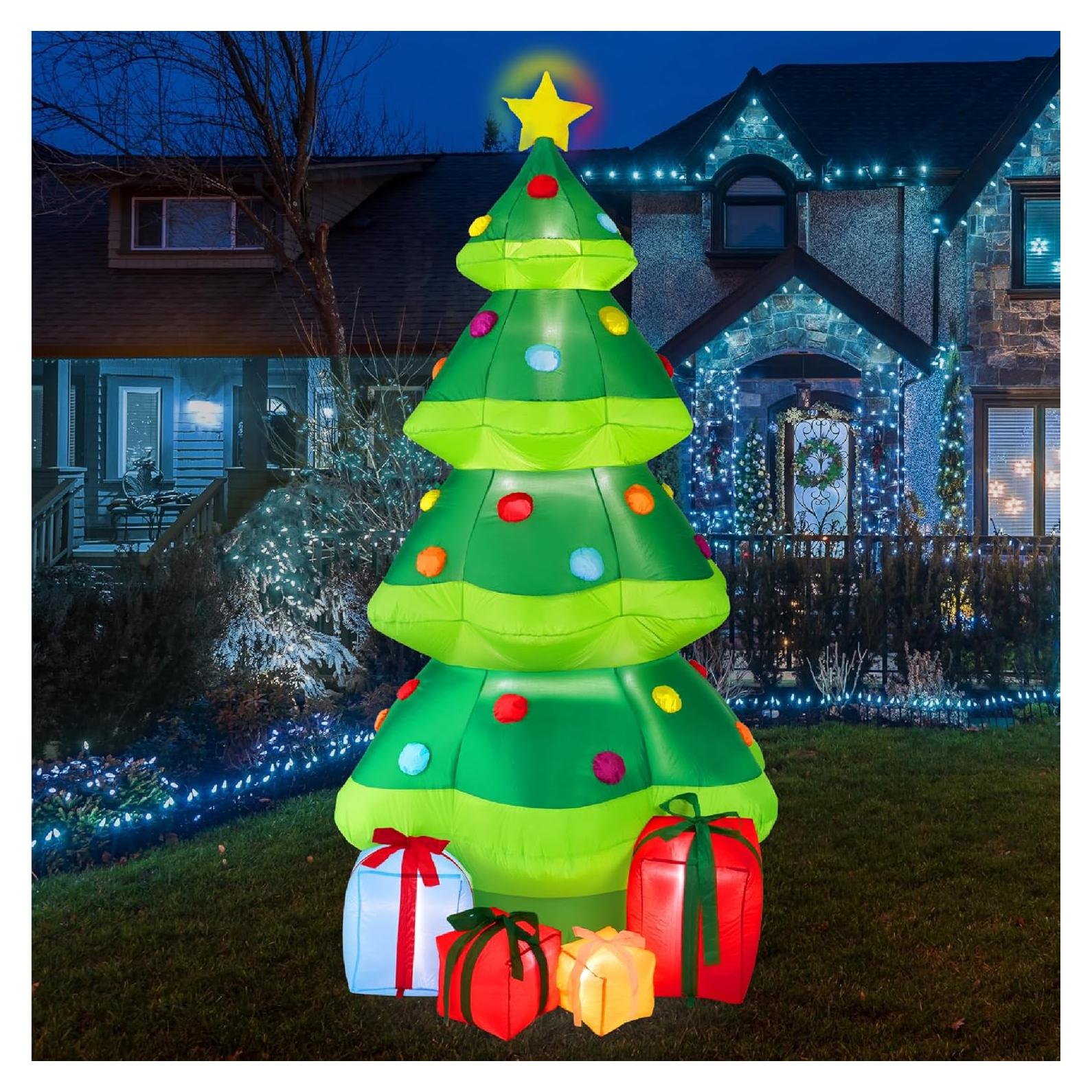 Árbol de Navidad Inflable 3.05m con Luces LED y Estrella