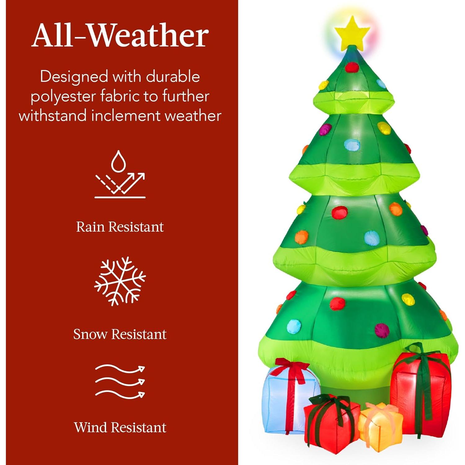 Árbol de Navidad Inflable 3.05m con Luces LED y Estrella