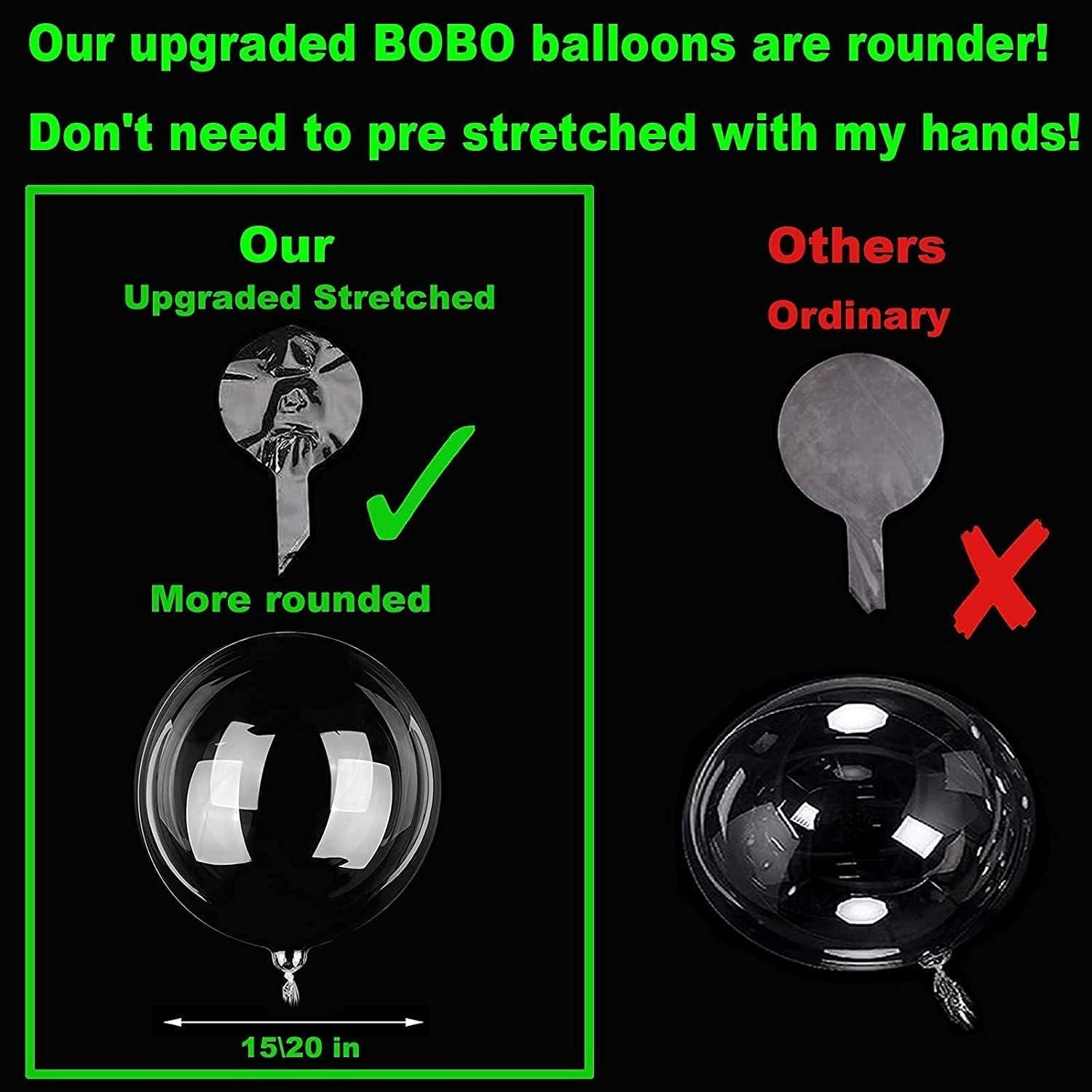 Paquete de 10 globos LED Bobo 50.8 cm con palos y luces