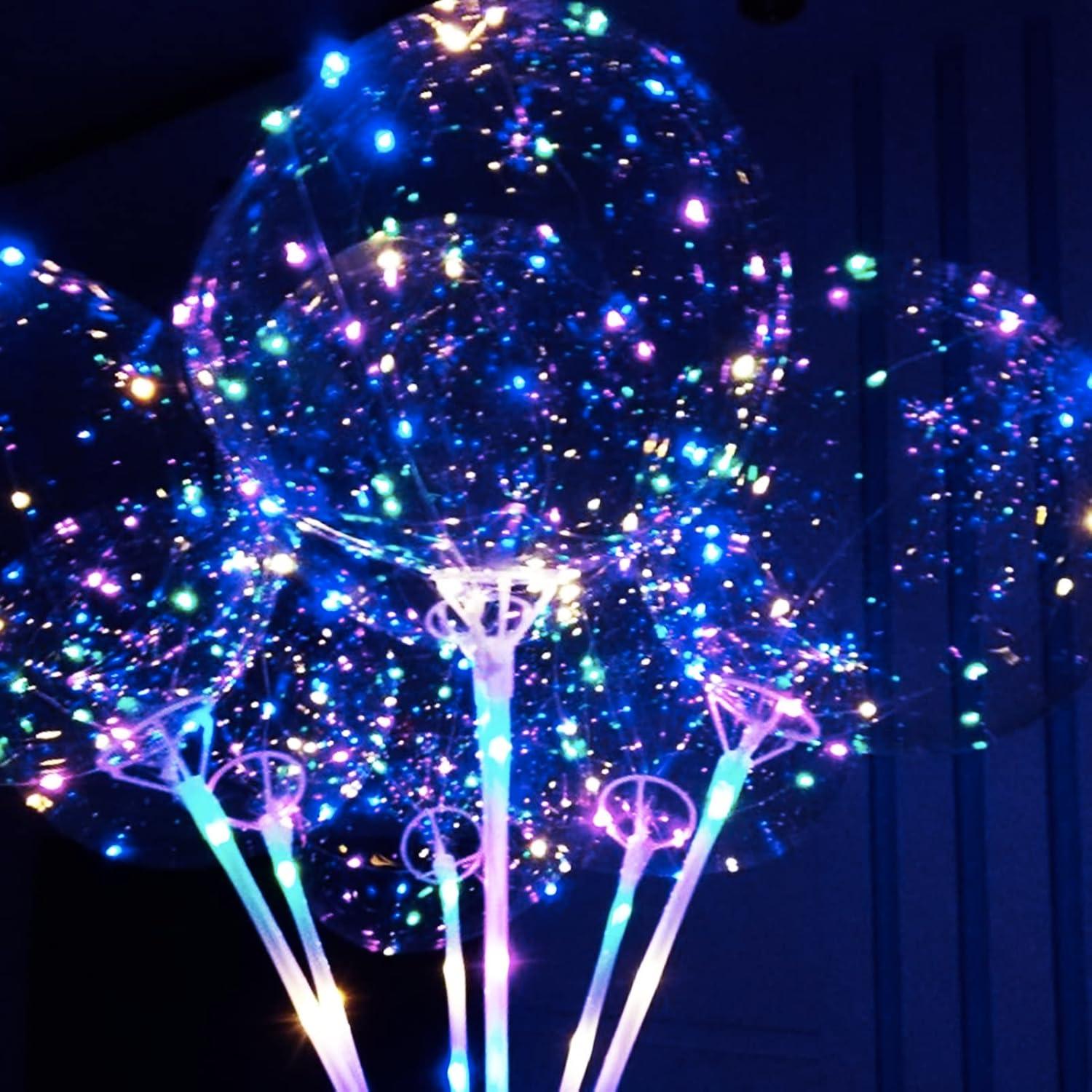 Paquete de 10 globos LED Bobo 50.8 cm con palos y luces