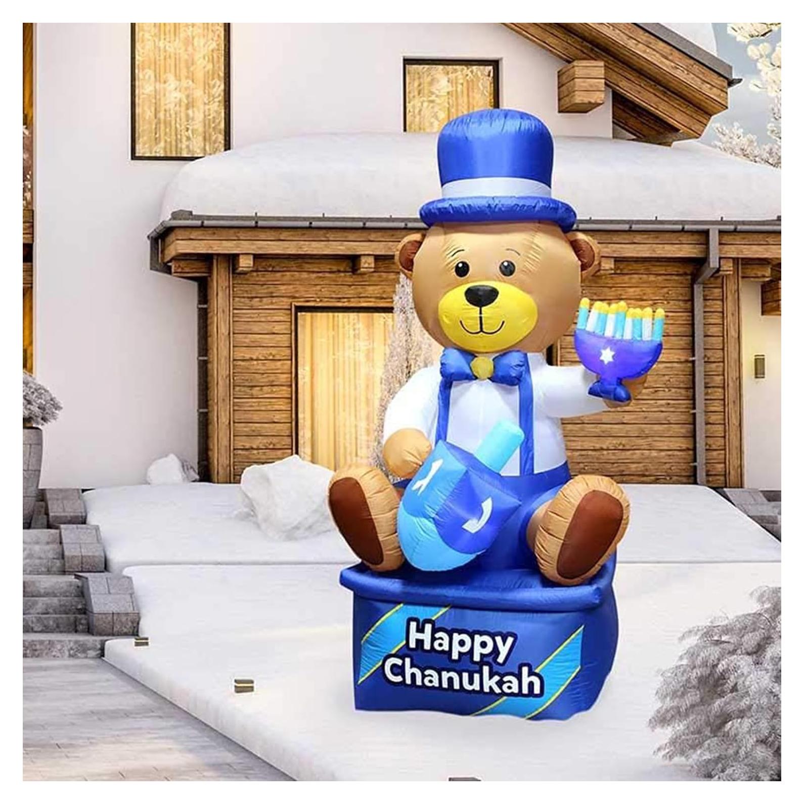 Decoración Inflable de Jardín Hanukkah Oso Zion Judaica 2.44m