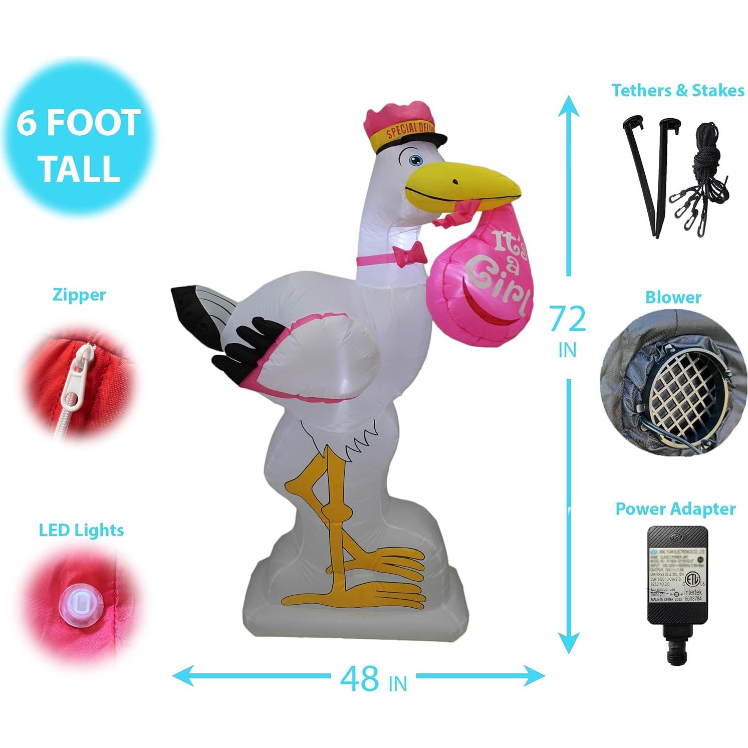 Estor inflable rosa 182 cm Blossom Inflatables Baby Shower