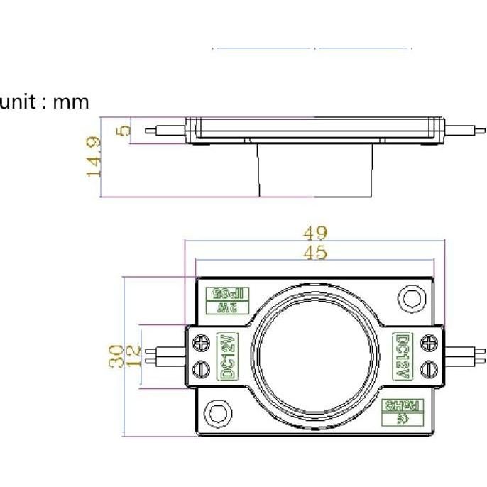Módulos LED Q QINGCHEN 12V Púrpura IP65 2.0W - Paquete 20