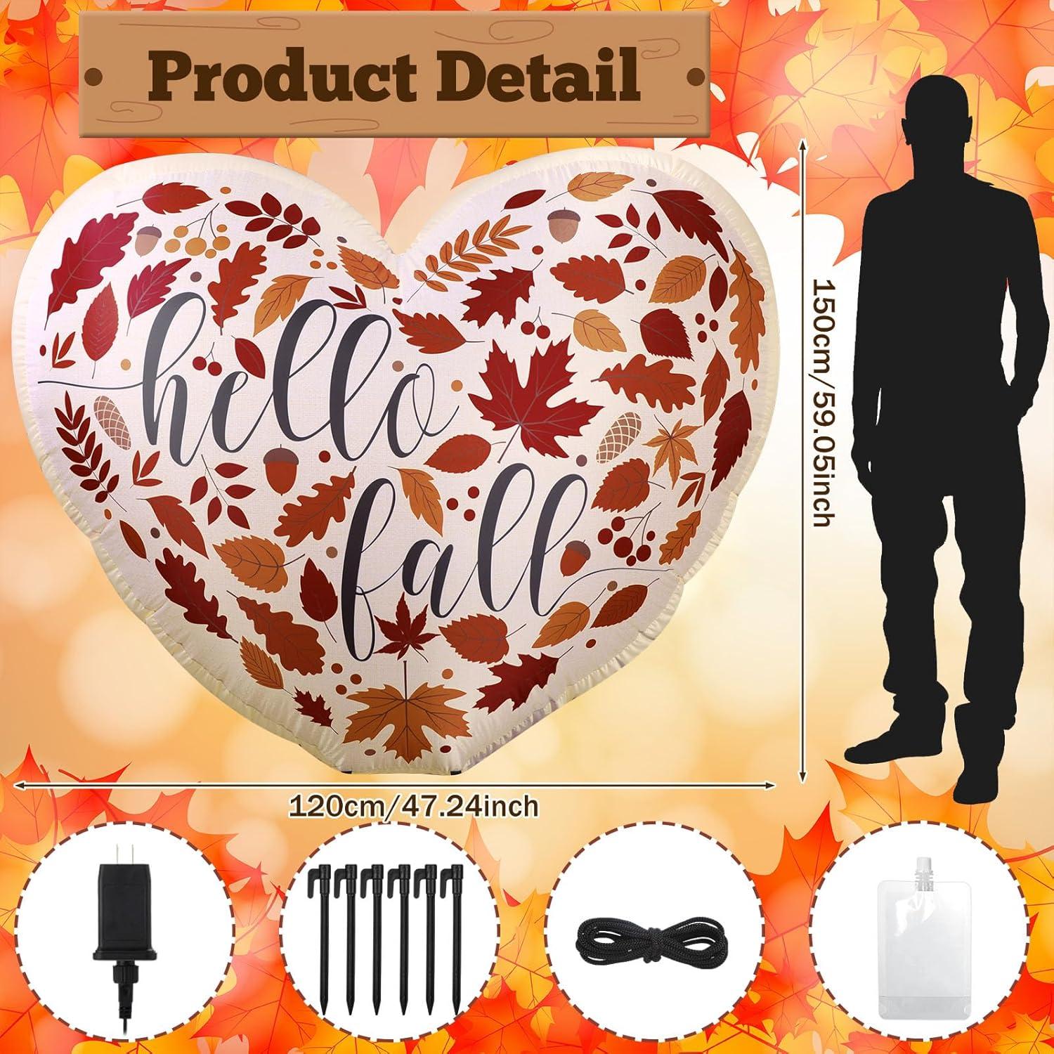 Decoración Inflable Otoño Halloscume Corazón 1.5m LED