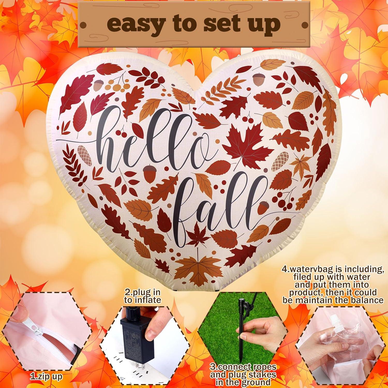 Decoración Inflable Otoño Halloscume Corazón 1.5m LED